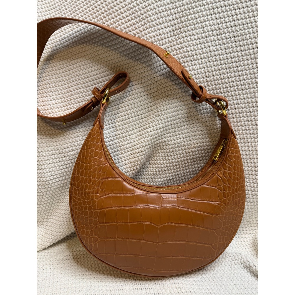 JW PEI Carly Saddle Bag Brown Croc Embossed Vegan Leather Shoulder Bag GWLPJC - Picture 5 of 10